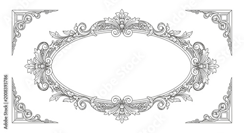 Schilderij op canvas Ornate Decorative Border Design Element.