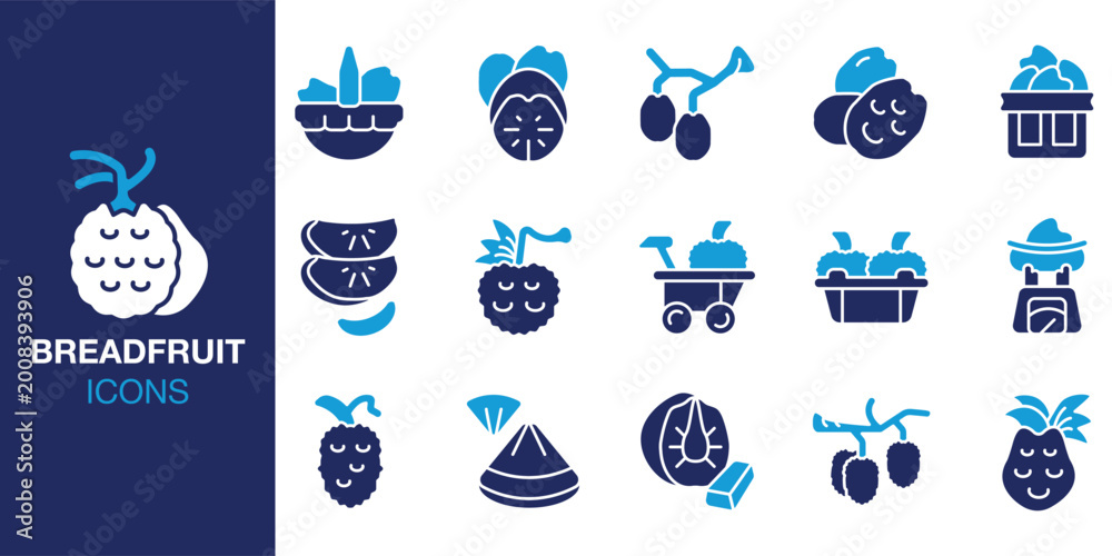 Fotografie Breadfruit icon set
