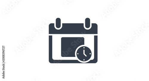 Foto Wall Calendar With Clock.
