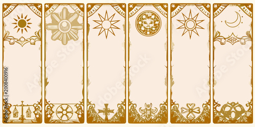 Quadro su tela tarot card backs vector illustration ornate vintage design