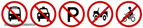 Photos No Entry Traffic Signs Set – No Vehicles Allowed Icons Collection