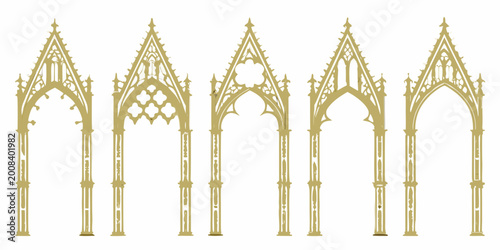 Bild auf Leinwand gothic archways vector illustration set on white background