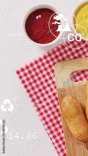 Vertical video: Corn dogs staying right, frame start icons drifting, numbers updating showing CO2