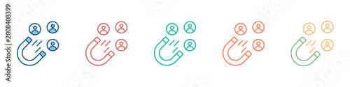 Attract Customer Icon Set Multiple Style Collection