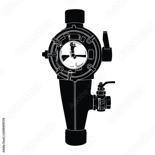 Konstfotografi Water meter silhouette set bundle for plumbing and utility metering