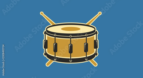 snare drum with drumsticks vector illustration