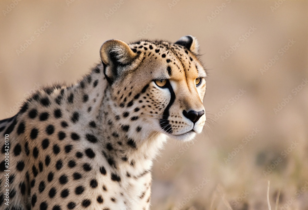 Obraz premium A close-up profile of a cheetah