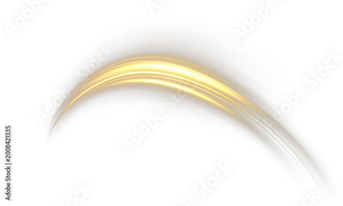 Yellow glowing abstract wave effect creating neon light trails effect.
