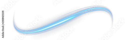 Blue glowing shiny lines. Vector blue light effect, neon speed motion curve.Speed ​​line.PNG festive overlay effectё