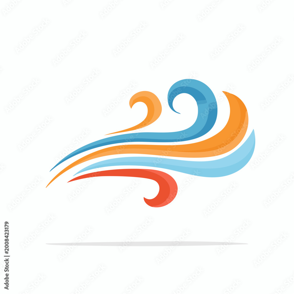 Fototapeta premium Abstract Swirls of Color Representing Wind or Flow