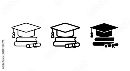 vector education graduation caps and books
