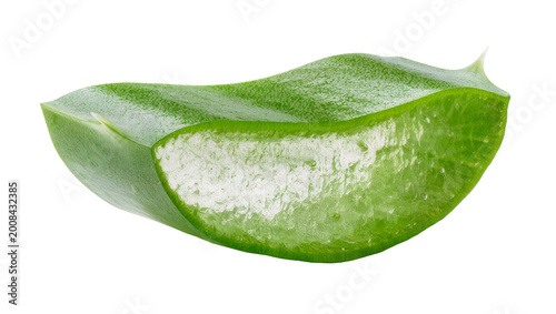 Sliced Green Aloe Vera Leaf with Clear Gel Interior