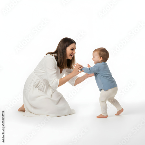 Happy Young Mother with Her Son, Loving Family Bond, Parenthood Joy, Tender Moments Together, Smiling Parent and Child, Lifestyle Portrait Photography