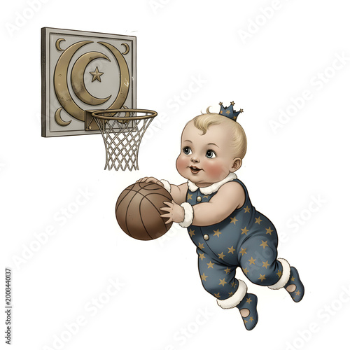 Little Boy Playing Basketball on Outdoor Court, Active Child Sports Training, Youth Athlete Practice, Healthy Lifestyle, Childhood Recreation Fun Game Action Portrait