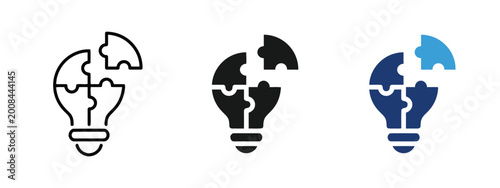 Bild auf Leinwand Puzzle light bulb idea concept, innovation and solution symbol.