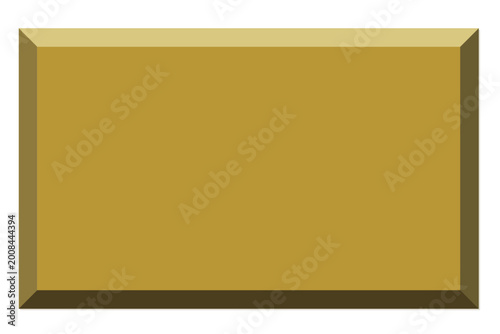 Tableau sur toile Brass beveled plaque on transparent background