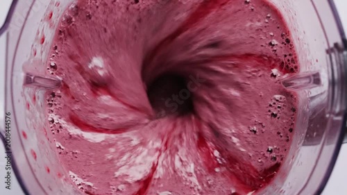 Fresh Fruit Smoothie Preparation: Strawberries, Blueberries, Banana, Mango
