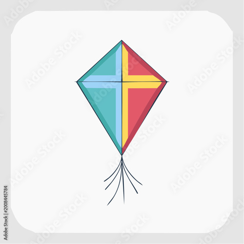 Free Download Colorful Diamond Kite Illustration - GFXLoad
