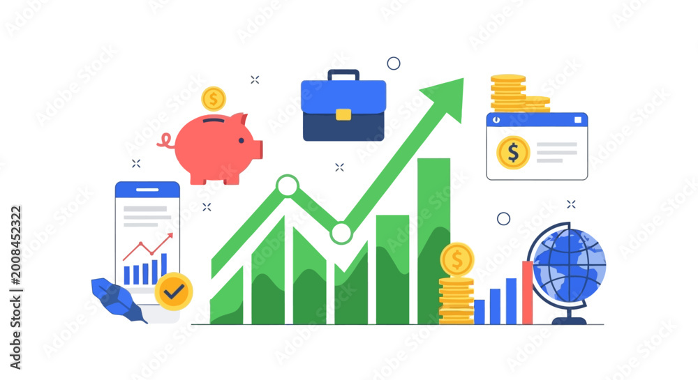 Fototapeta premium Financial Growth and Investment Strategy Concept.