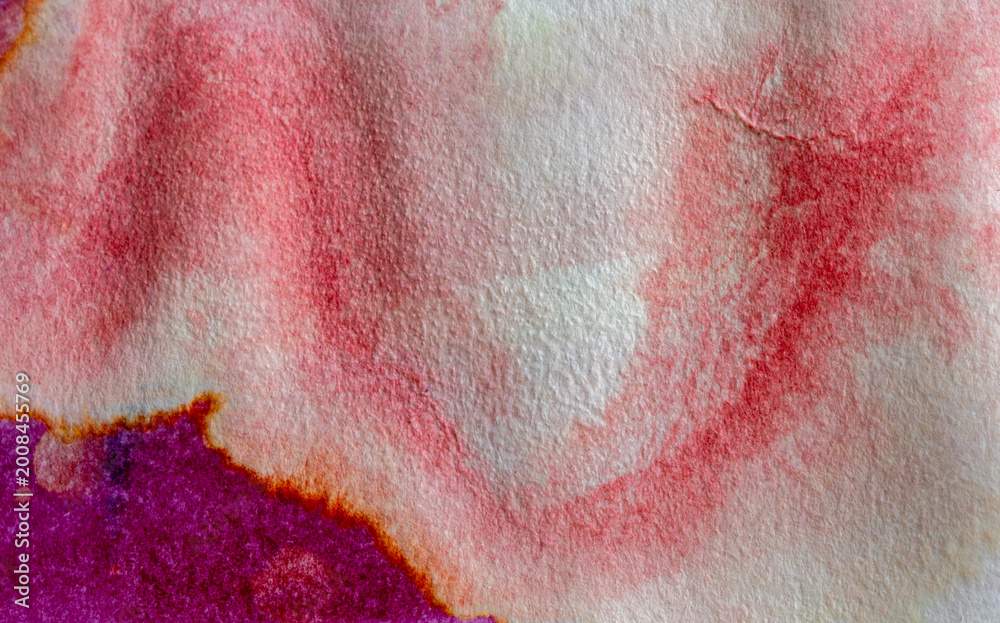 Fototapeta premium Abstract Red Pink Watercolor Texture on Paper