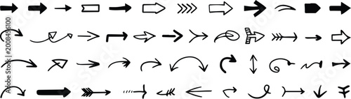 Fotografie Arrow stroke and marker sketches for presentations