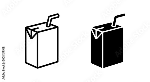 Foto two-tone black and white vector illustration of two different styles of juice ca