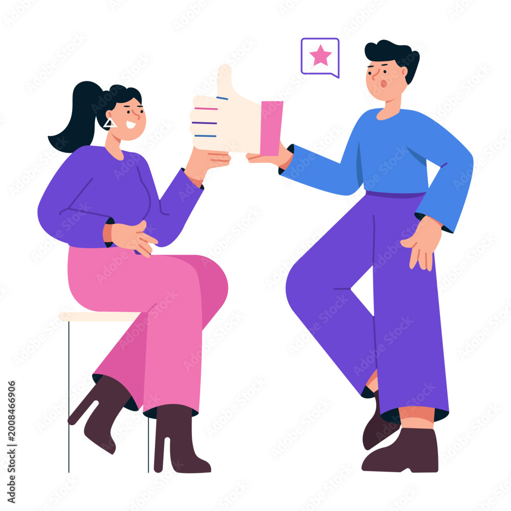 Fototapeta premium Flat style illustration of employee feedback