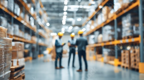 Warehouse workers planning distribution
