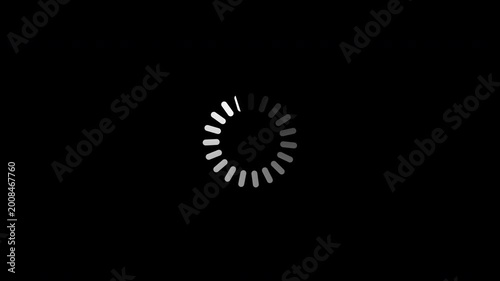 Animation of a loading spinning load wheel. Waiting for download. Alpha chanel