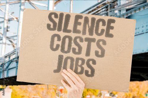Tableau sur toile "Silence Costs Jobs" Fear of retaliation prevents employees from reporting misconduct, allowing harmful practices to continue