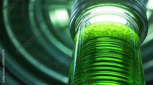 Robotic farm for precision protein synthesis bioreactor tube, swirling liquid, subtle cellular structure, nutrient input