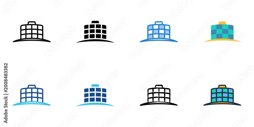 Naklejka premium Atrium icons set multiple style collection. Editable stroke 