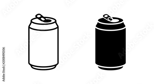 two-color soda can icons on white background