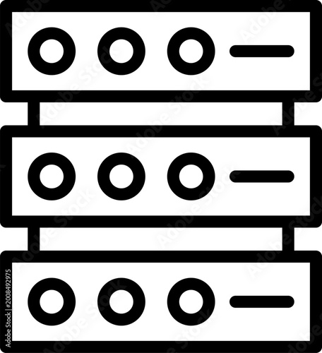 Network server and database storage icon set. Simple cylinder data hosting and cloud storage symbols