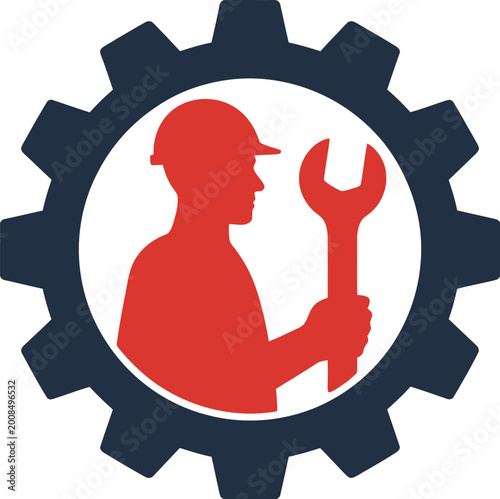 Vector illustration of a man in red gear businessman cartoon style design