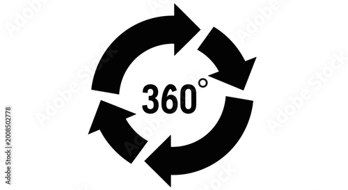 фотографія 360 degree rotation silhouette icon a visual representation of full coverage