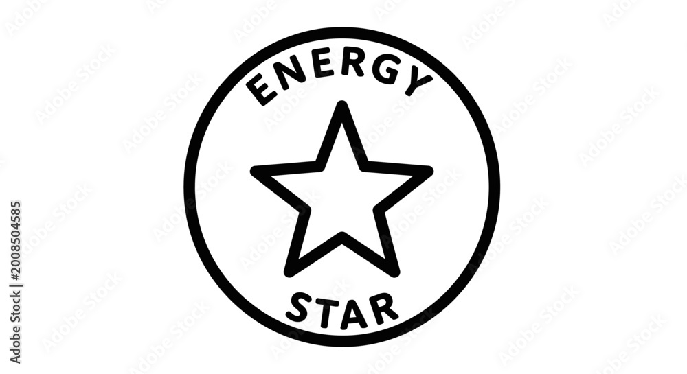 Obraz premium Energy star symbol illustration for efficiency and savings concepts