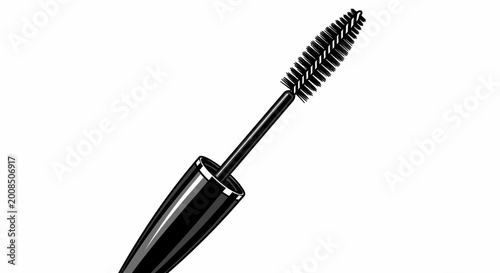 Cosmetic mascara wand detailed illustration isolated on white background