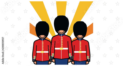 Photos Three british guardsmen illustration on transparent background