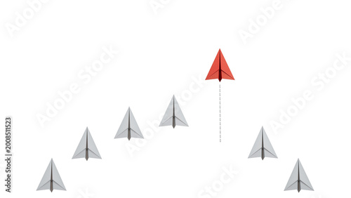 Free Download Business concept for new ideas creativity, innovative solution and Leaderplane concept with blue paper plane leading among white.Supports PNG files with transparent backgrounds. - GFXLoad