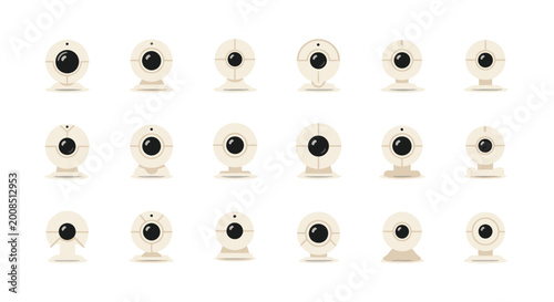 Foto Security cameras in a row lineup.