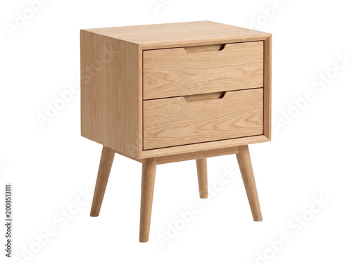 Mid Century Modern Minimalist Wooden Nightstand