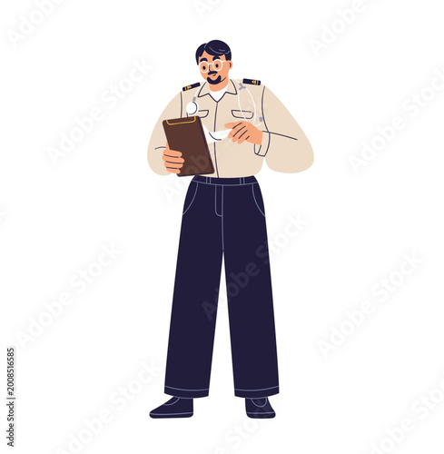 Navy doctor. Naval nautical medic. Ship healthcare specialist, professional i...