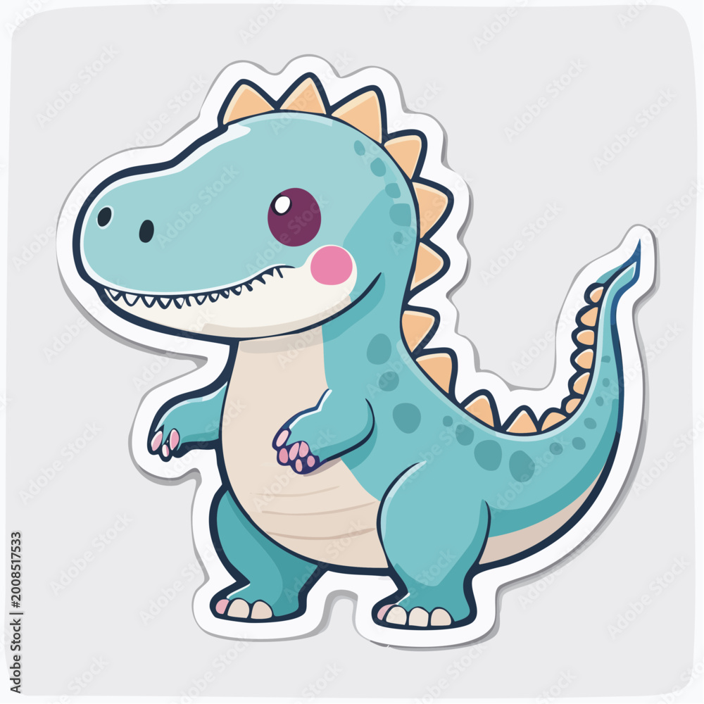 Naklejka premium Cute Blue Dinosaur Sticker