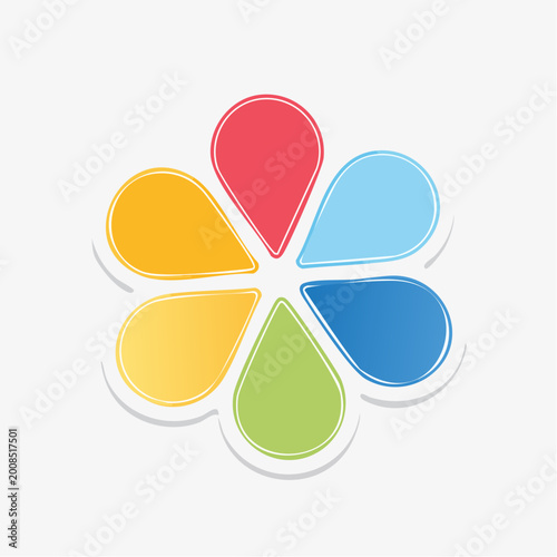 Colorful Flower Shaped Infographic Elements