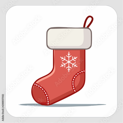 Christmas stocking with snowflake illustration