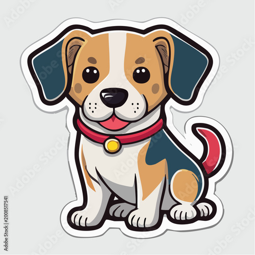 Cute Cartoon Beagle Dog Sticker