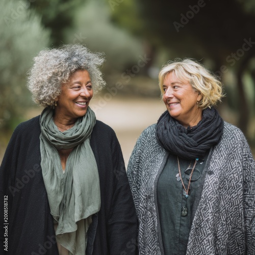 Joyful Smiling Portrait of a Person Wrapped in a Woolen Scarf in Nature