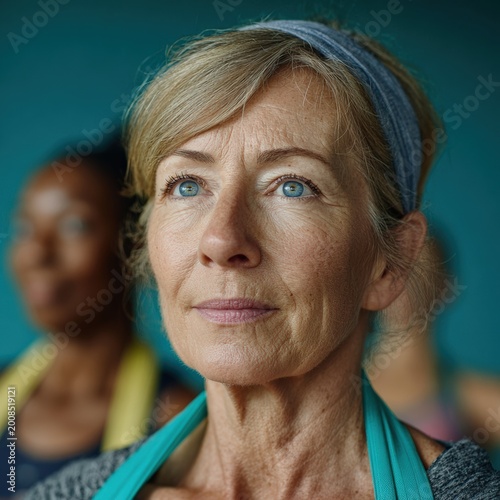Joyful Portrait of a Smiling Woman in Menopause with Beautiful Features