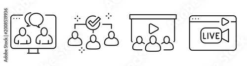 Valokuva Online meeting and webinar icons representing live presentations